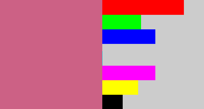 Hex color #cc6185 - pinkish