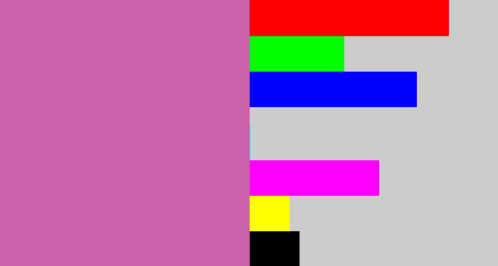 Hex color #cc61ab - purplish pink