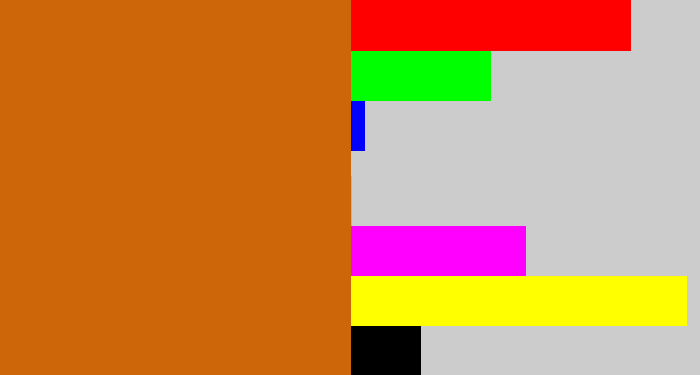 Hex color #cc6609 - browny orange
