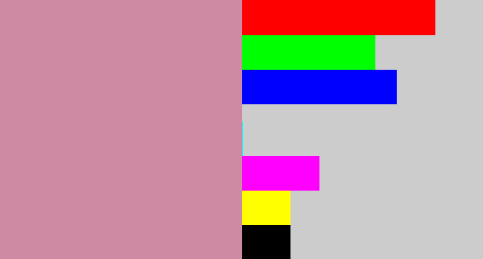 Hex color #cc8ba3 - dull pink