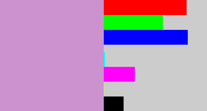 Hex color #cc91cf - pale purple