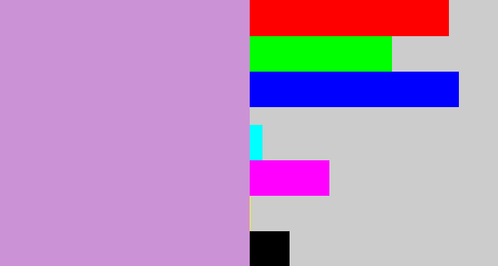 Hex color #cc92d6 - pale purple