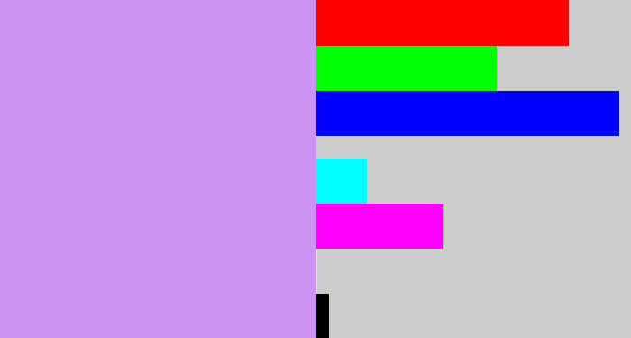 Hex color #cc92f4 - baby purple