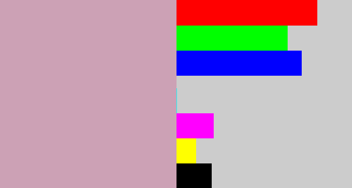 Hex color #cca1b5 - pinkish grey