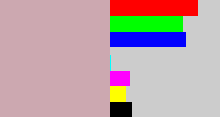 Hex color #cca8b0 - pinkish grey