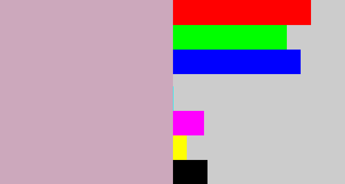 Hex color #cca8bc - pinkish grey