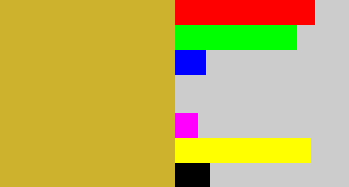 Hex color #ccb22d - puke yellow