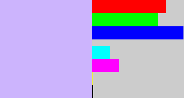 Hex color #ccb4fd - pale violet
