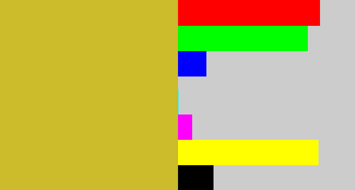 Hex color #ccbb2a - puke yellow