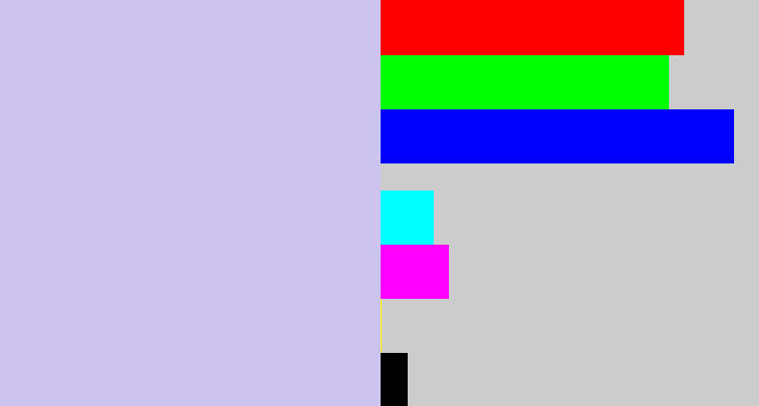 Hex color #ccc3ee - light periwinkle
