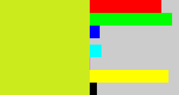 Hex color #cceb1d - sickly yellow