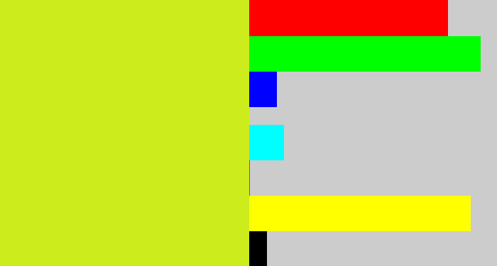 Hex color #ccec1b - sickly yellow