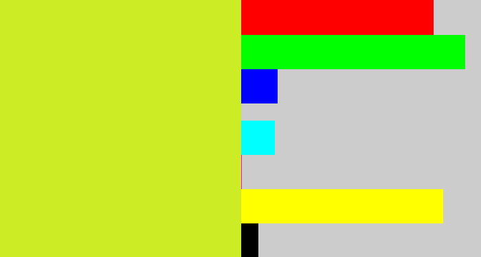 Hex color #cced25 - sickly yellow
