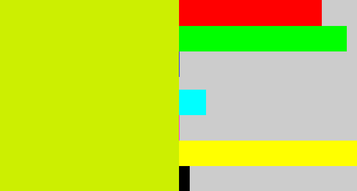 Hex color #ccef01 - greeny yellow