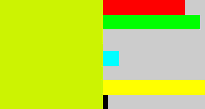 Hex color #ccf301 - greenish yellow