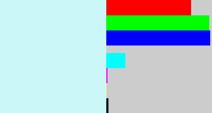 Hex color #ccf7f9 - light light blue