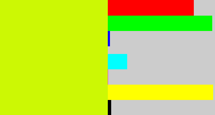 Hex color #ccf804 - greenish yellow