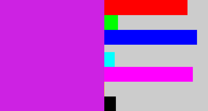 Hex color #cd22e3 - purple/pink