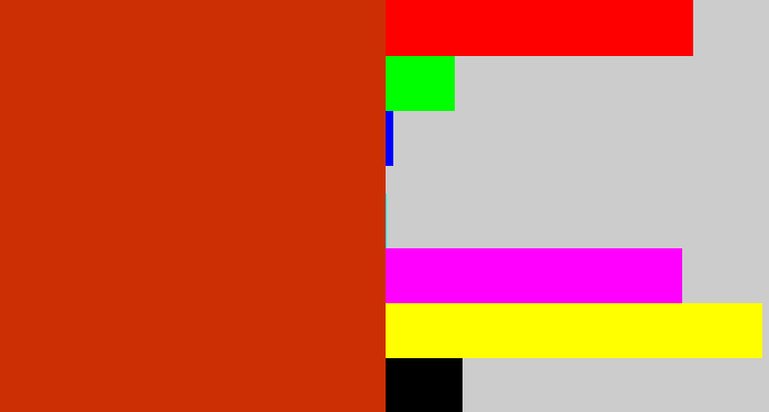 Hex color #cd2f04 - brick orange
