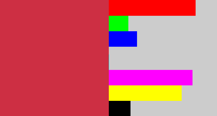 Hex color #cd2f43 - reddish