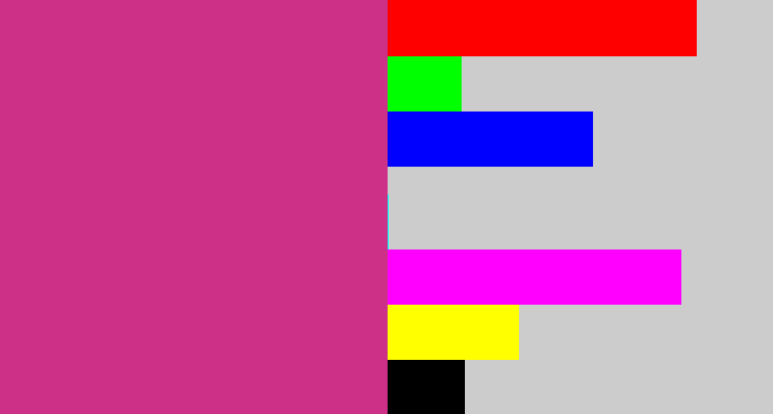 Hex color #cd3187 - darkish pink