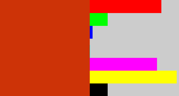 Hex color #cd3307 - brick orange