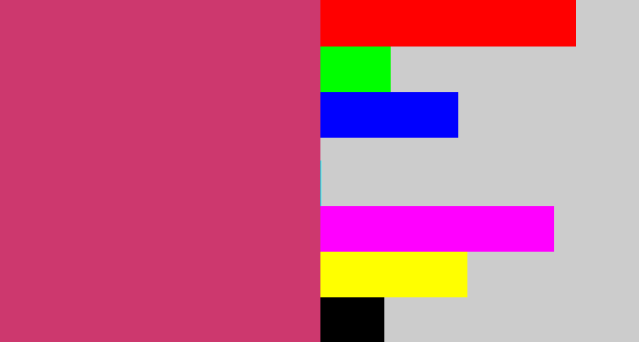 Hex color #cd386e - dark pink