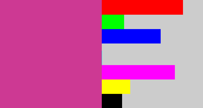 Hex color #cd3993 - darkish pink