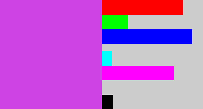 Hex color #cd43e4 - pinkish purple