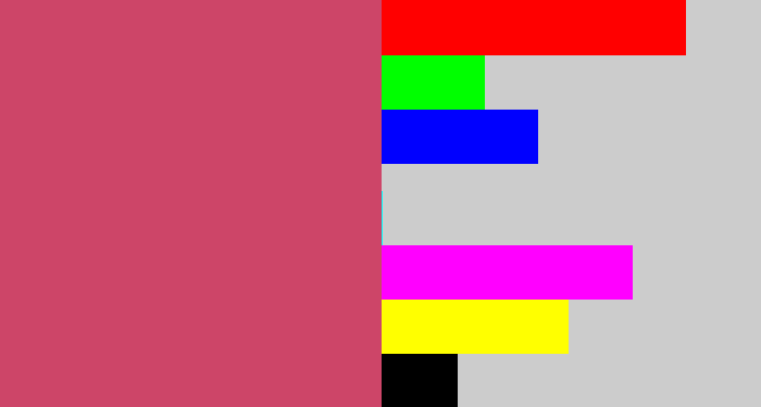 Hex color #cd4568 - dark pink