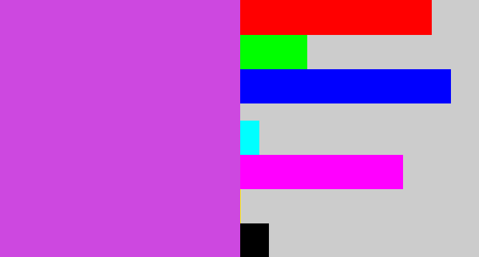 Hex color #cd48e0 - pinkish purple