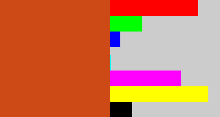 Hex color #cd4a17 - brick orange