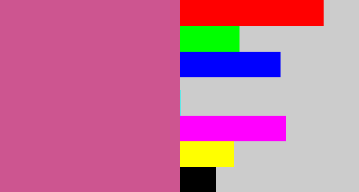 Hex color #cd5590 - darkish pink