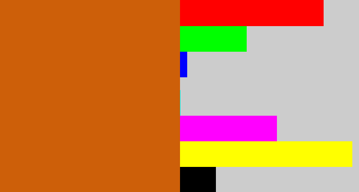 Hex color #cd5f09 - rusty orange