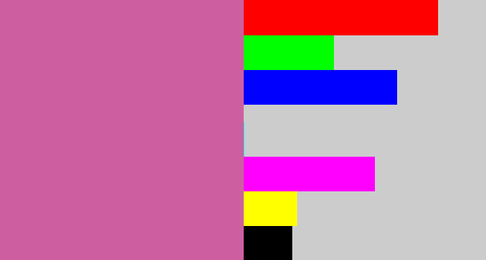 Hex color #cd5fa0 - purplish pink