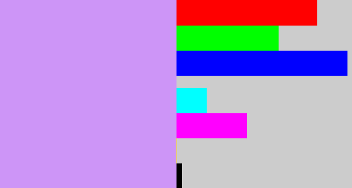 Hex color #cd95f7 - baby purple