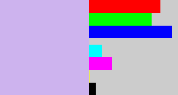 Hex color #cdb3ee - pale violet