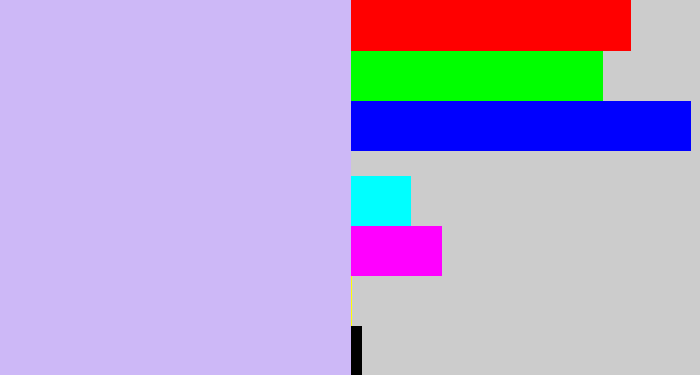 Hex color #cdb8f7 - pale violet