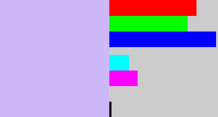 Hex color #cdb8f9 - pale violet