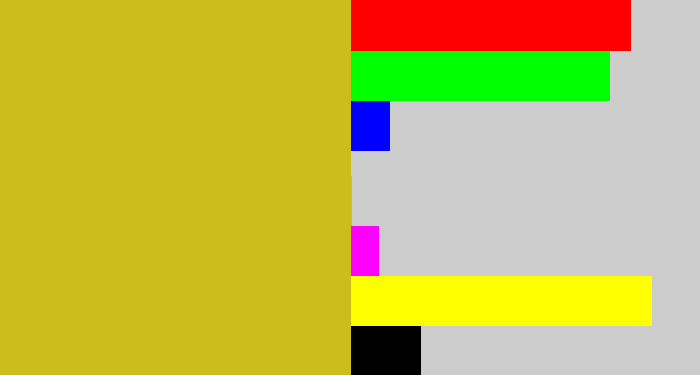 Hex color #cdbd1c - vomit yellow