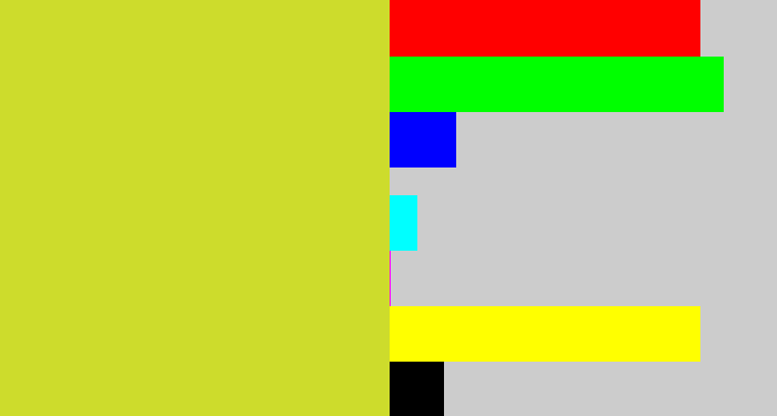 Hex color #cddc2c - sickly yellow