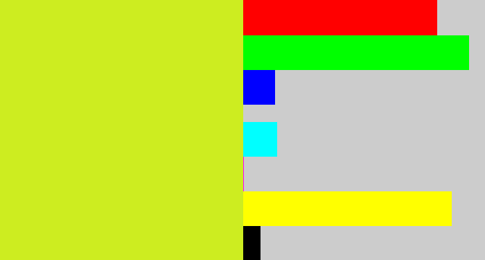 Hex color #cded20 - sickly yellow