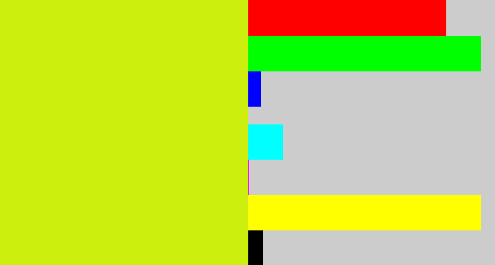 Hex color #cdef0e - greeny yellow