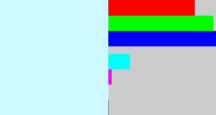 Hex color #cdf8ff - pale blue