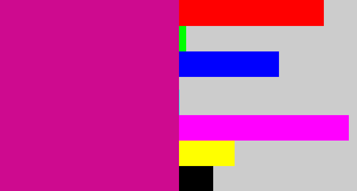 Hex color #ce0a8f - magenta