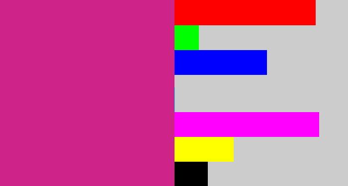 Hex color #ce2388 - darkish pink