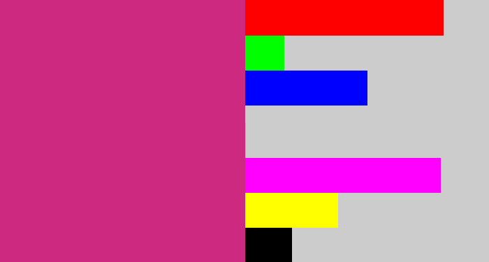 Hex color #ce2980 - darkish pink