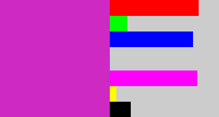 Hex color #ce29c2 - purpley pink