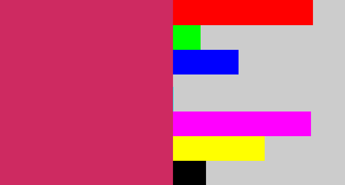 Hex color #ce2a61 - dark pink