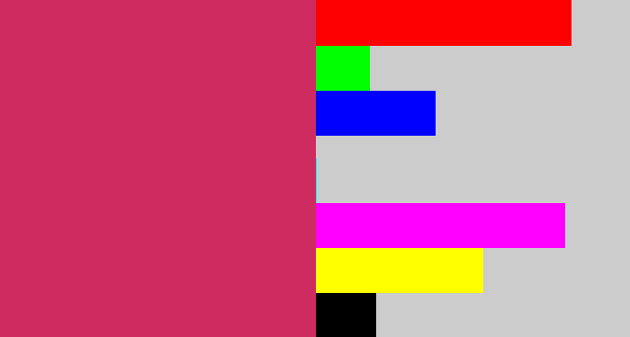 Hex color #ce2b61 - dark pink